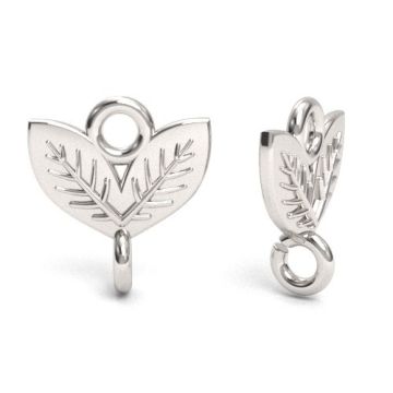 Mały łącznik do bransoletek - listki, srebro 925 S-CHARM 740