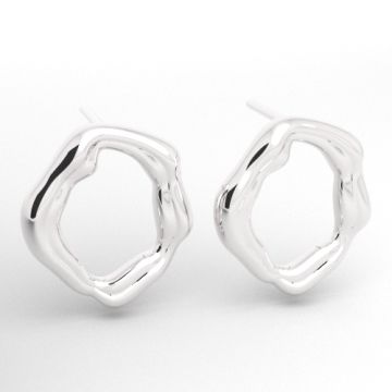 Stud earrings in an irregular shape, silver 925, SZ 187