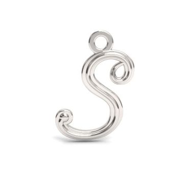 Decorative Charm - Letter S, Silver 925 Letter S