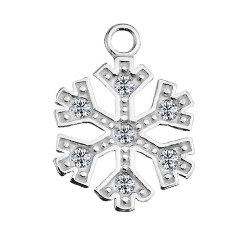 Charm Snowflake with crystals, Silver 925 S-CHARM 434 - Main Image