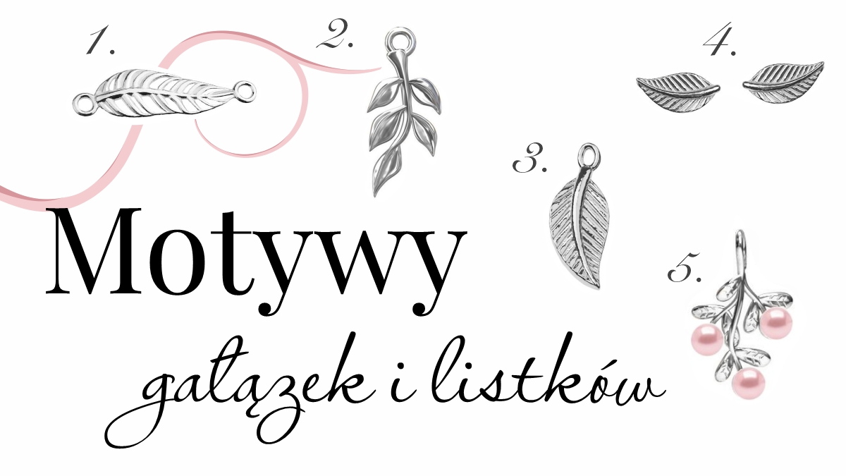 Półfabrykaty do biżuterii ślubnej, motyw gałązek i listków