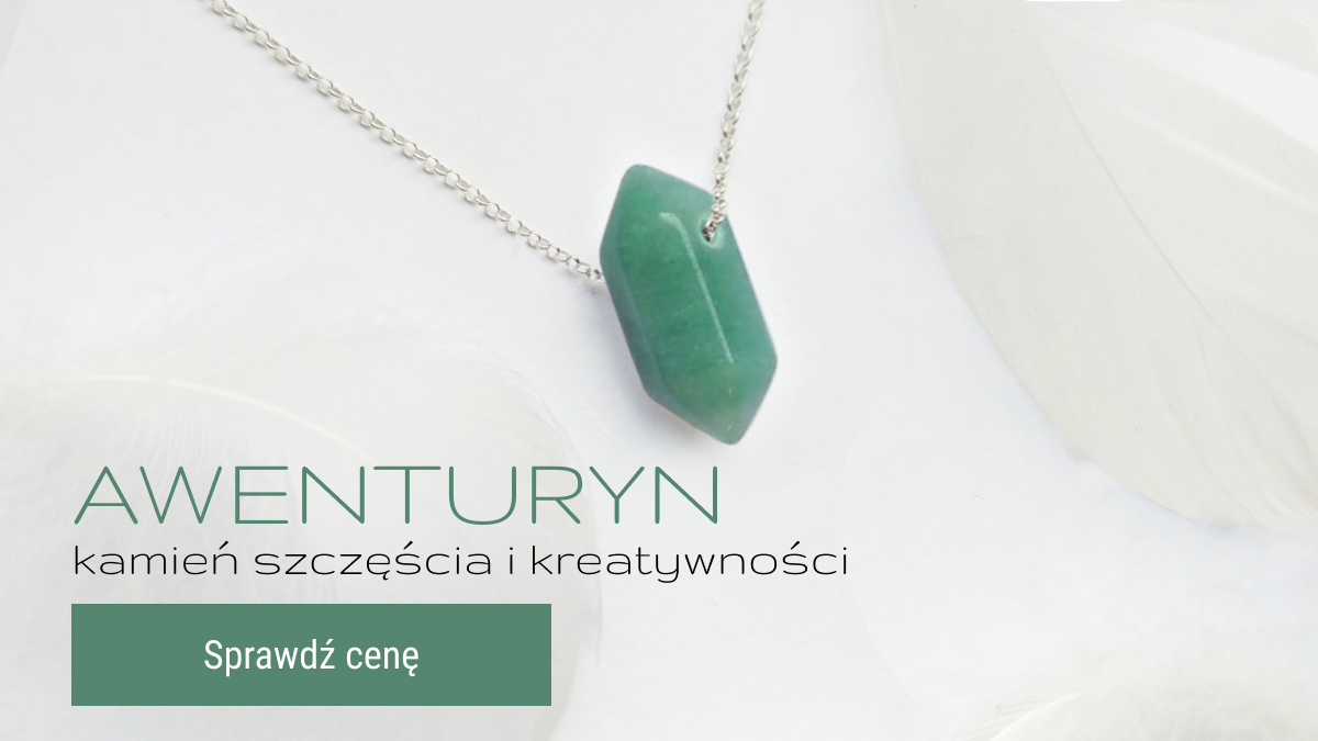 Kamień naturalny Awenturyn zielony - grot, sopel, amulet - mały 20x9 mm