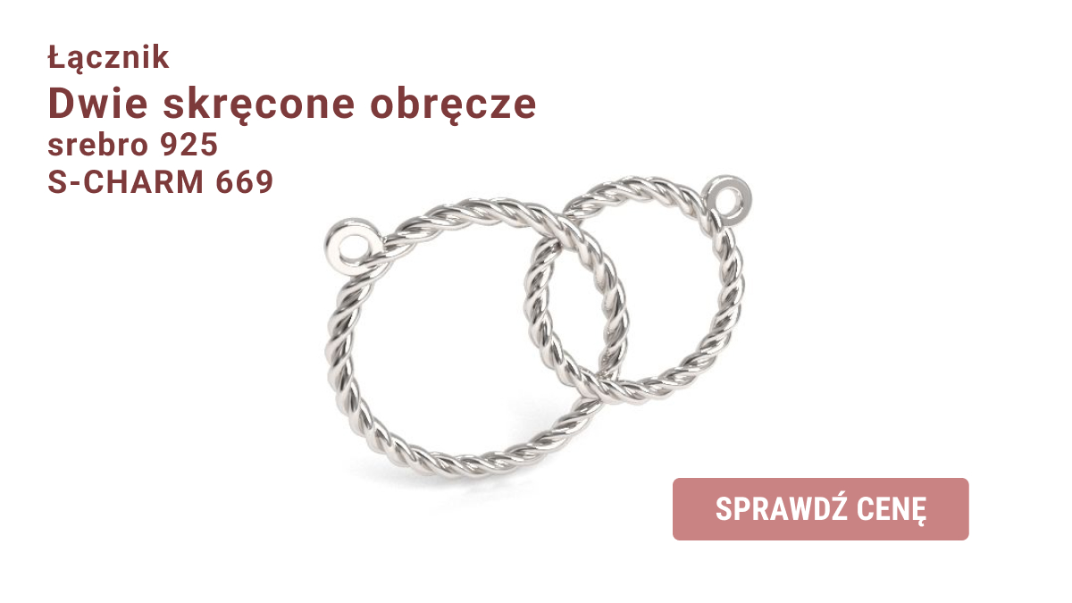 Łącznik dwie skręcone obręcze symbol karmy